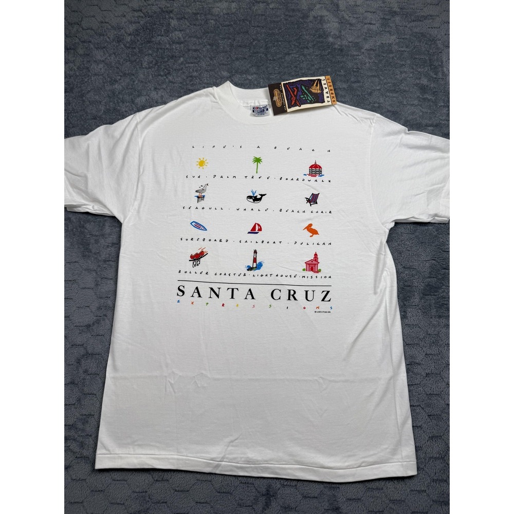 Vintage Santa Cruz‎ Shirt Mens Large Expressions Beach Graphics Made USA 90s